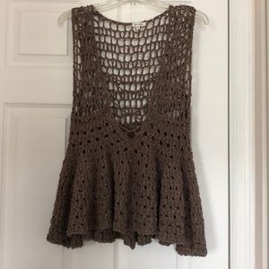 Boho crocheted sleeveless sweater